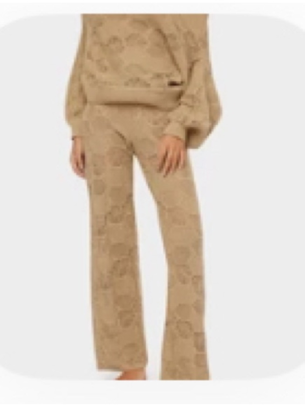 Women's Knit Wide-Leg Pants in Beige